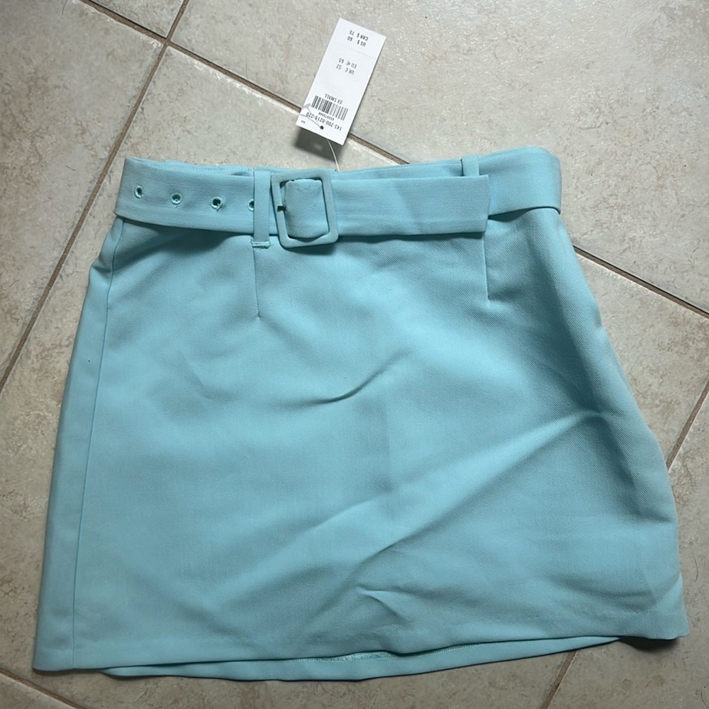 Abercrombie & Fitch mini belted skirt/skort blue XXS NWT
